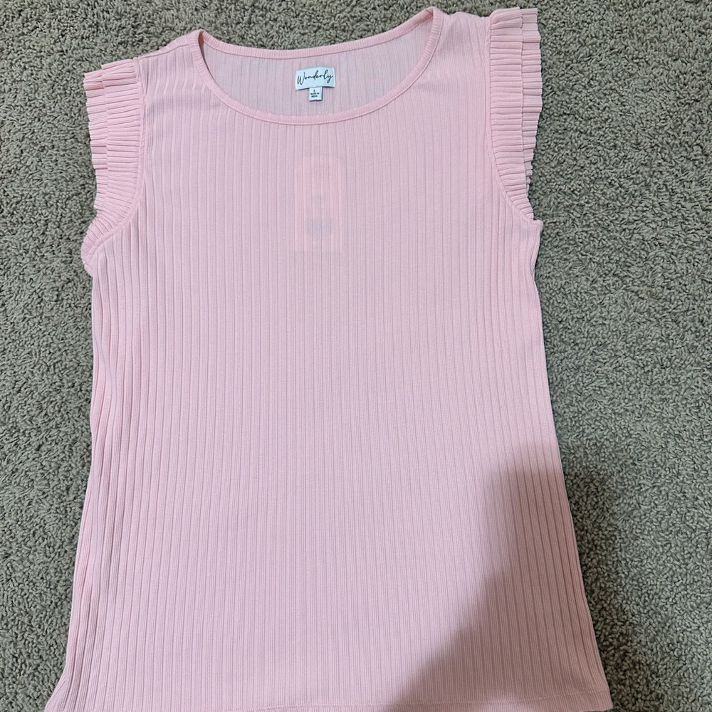 Pink Ruffled Sleeve WOMENS Top